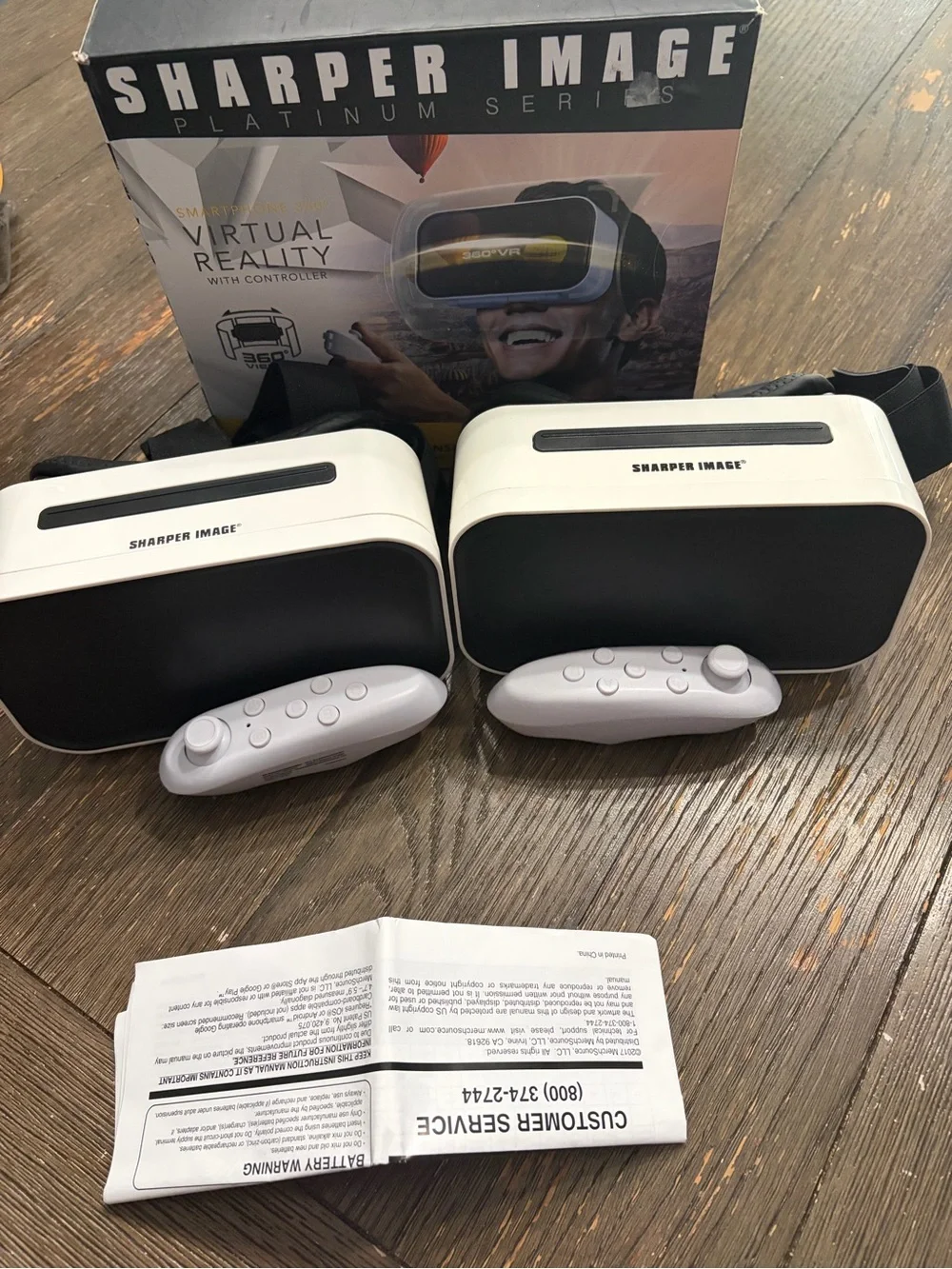 Sharper Image White and Black VR Headset with Controller - Pack of 2